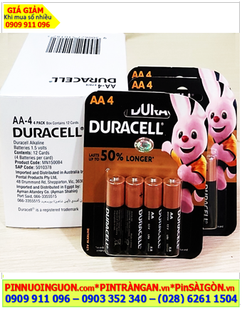 COMBO 01Hộp 12vỉ=48viên (vỉ 4viên) Pin AAA 1.5v Duracell MN2400B4 LR03, Giá chỉ 792.000 /hộp 48viên